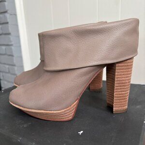 Mea Shadow 'Tosca' Blush Leather Peep Toe Bootie Heels 7.5